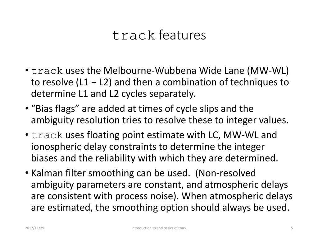 track features