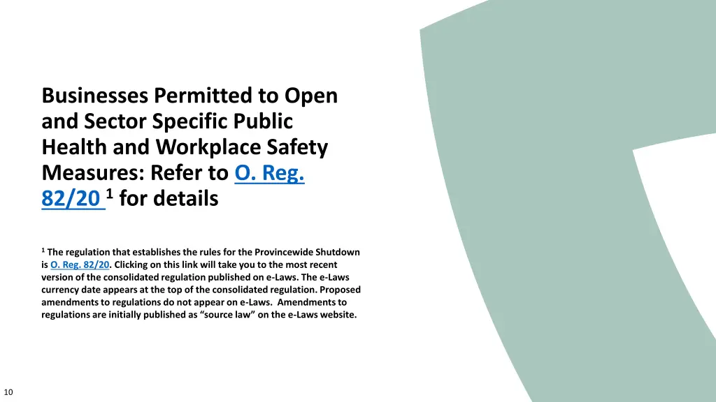 businesses permitted to open and sector specific