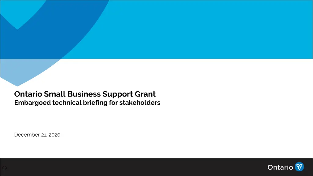 ontario small business support grant embargoed