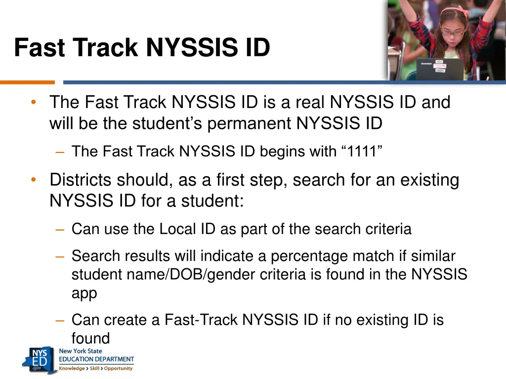 fast track nyssis id 3