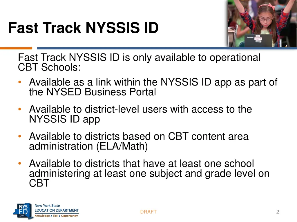 fast track nyssis id
