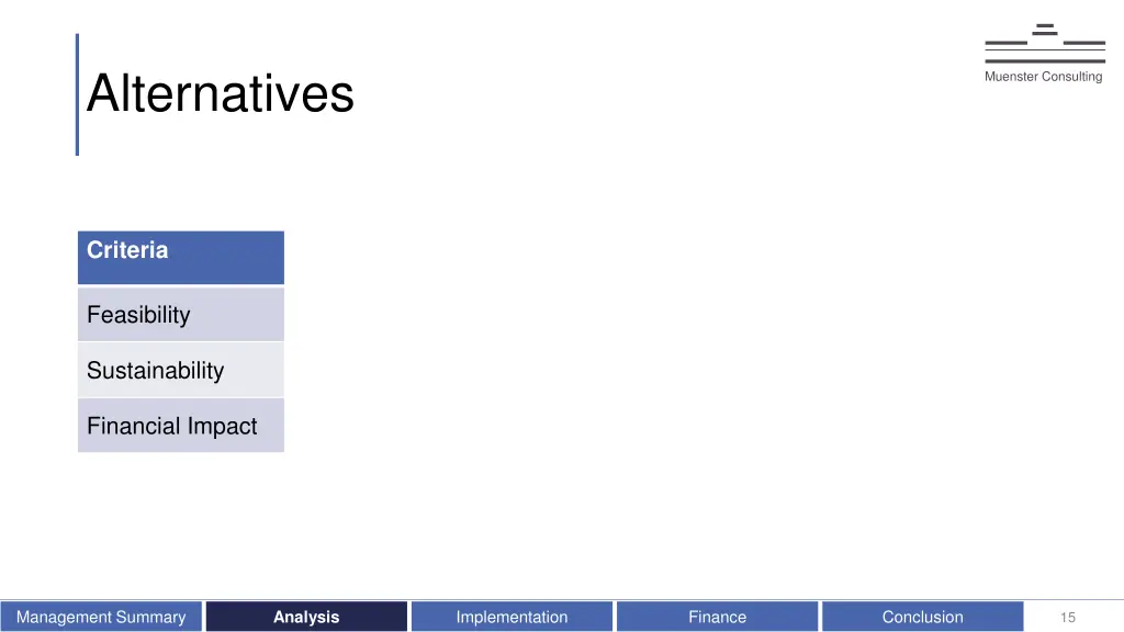 alternatives