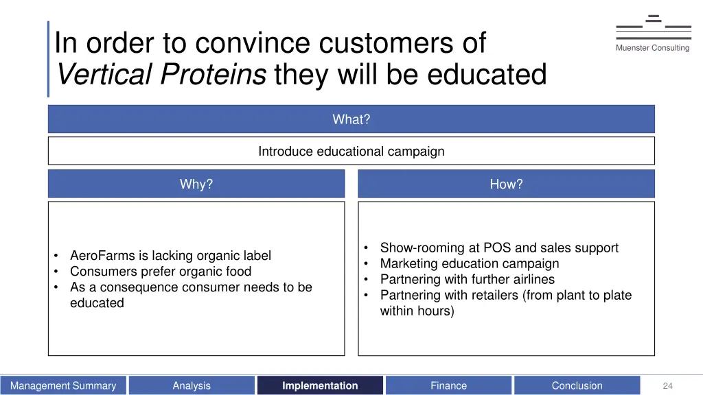 in order to convince customers of vertical