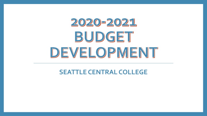 2020 2021 budget development