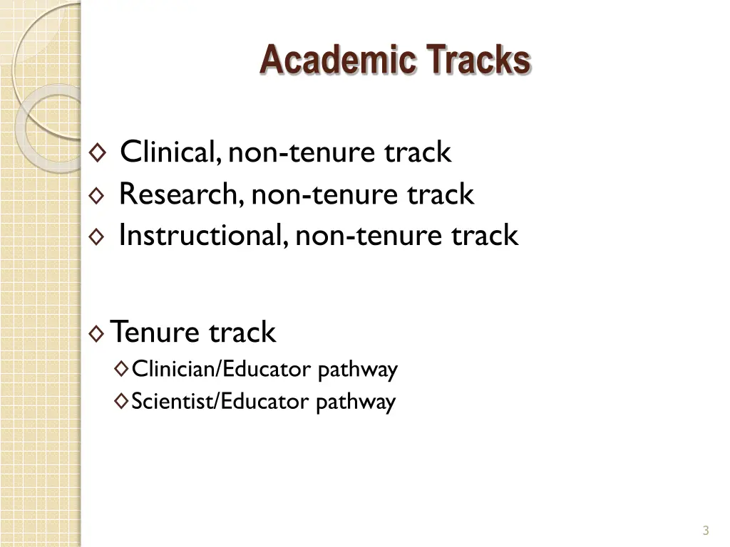 academic tracks