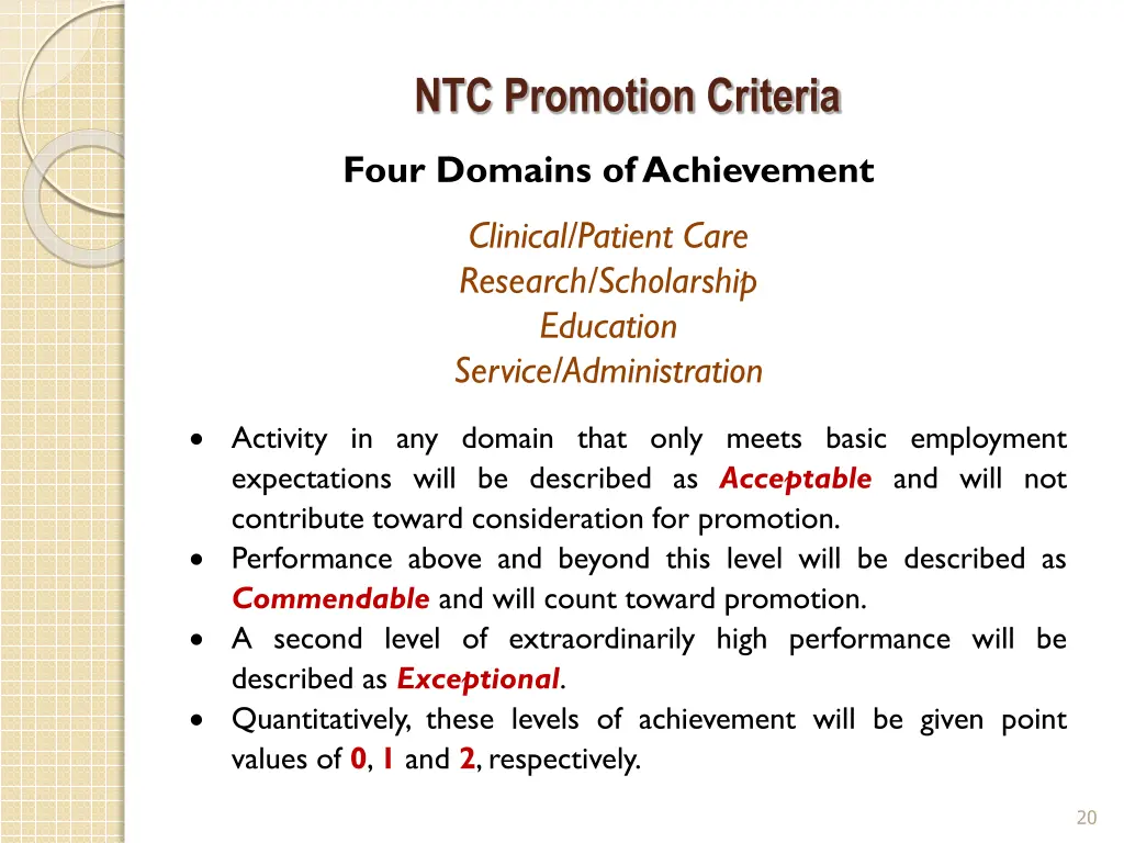 ntc promotion criteria