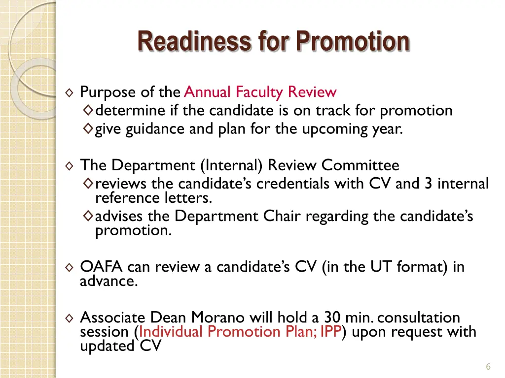 readiness for promotion
