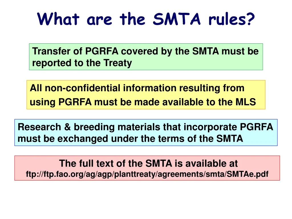 what are the smta rules
