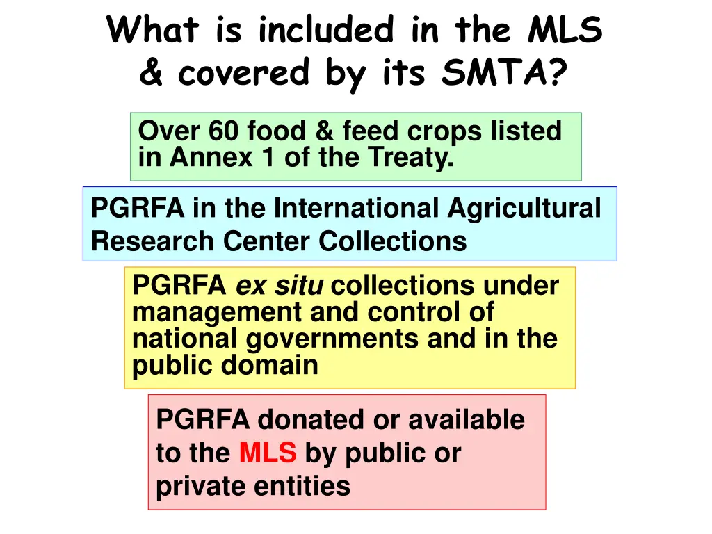 what is included in the mls covered by its smta