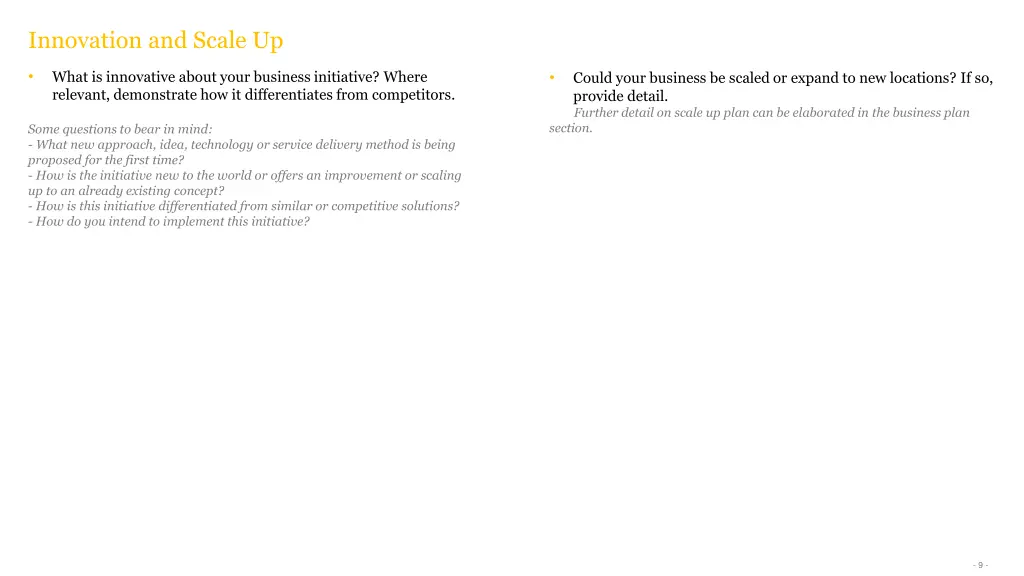 innovation and scale up