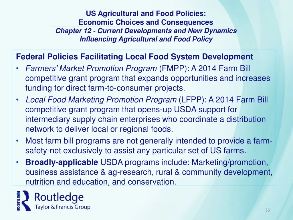 us agricultural and food policies economic 15