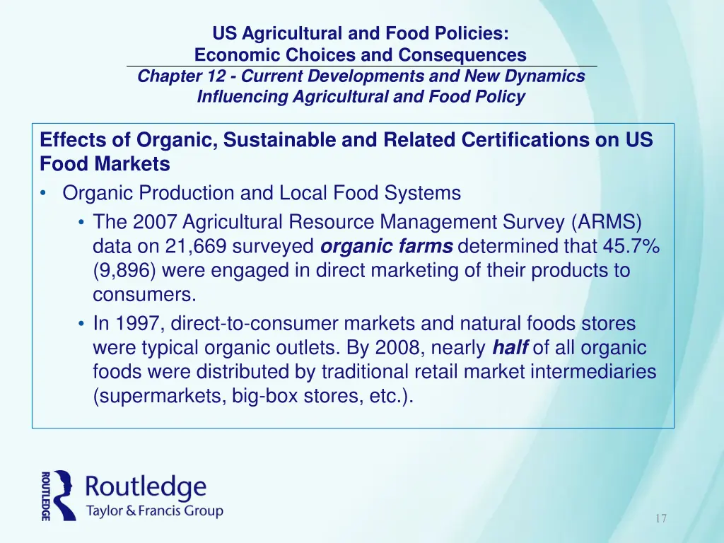 us agricultural and food policies economic 16