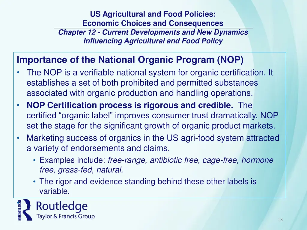 us agricultural and food policies economic 17