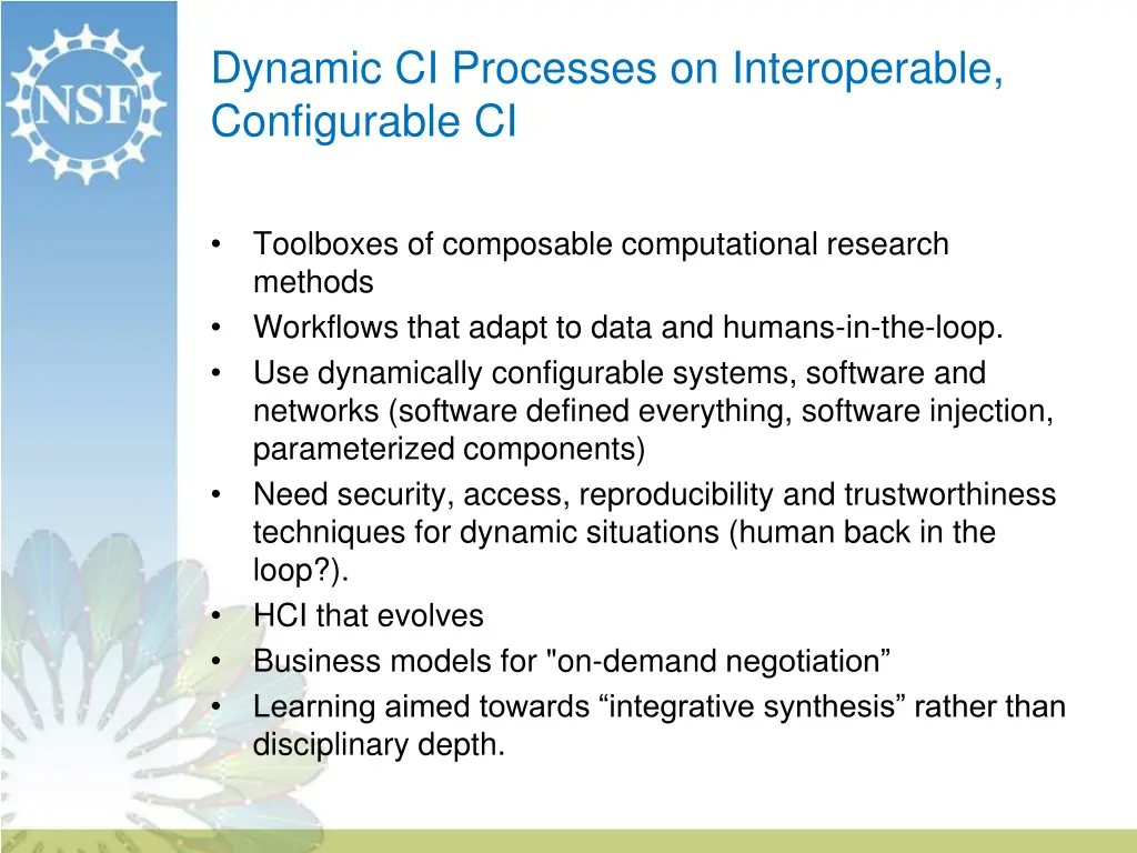 dynamic ci processes on interoperable