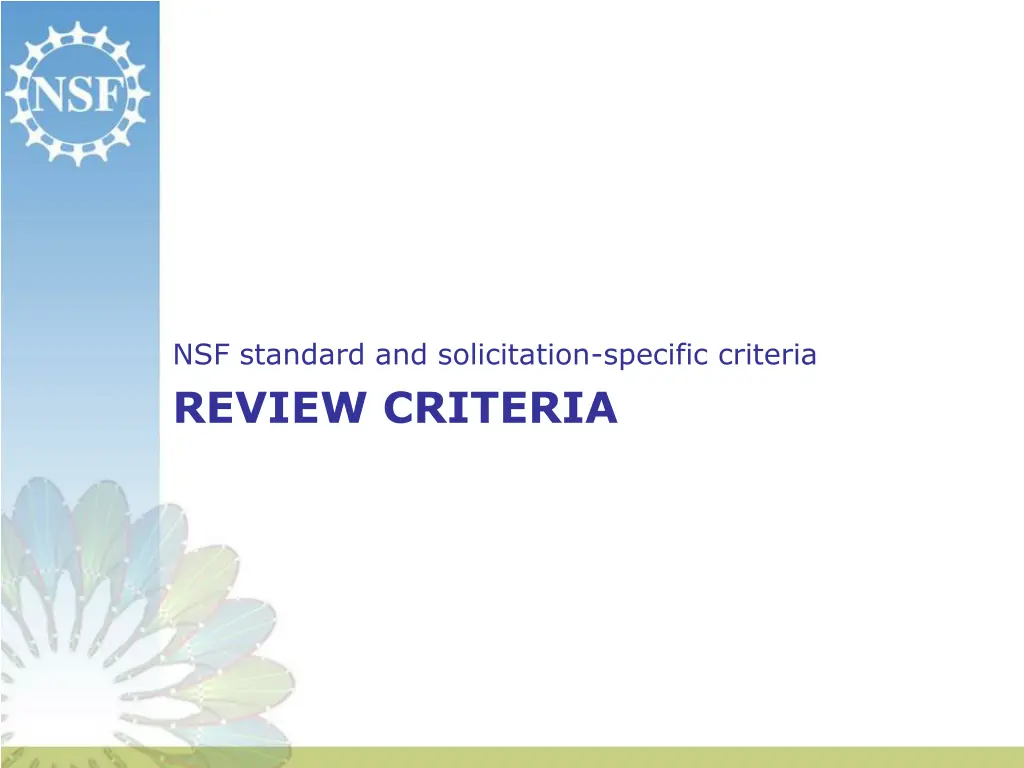 nsf standard and solicitation specific criteria
