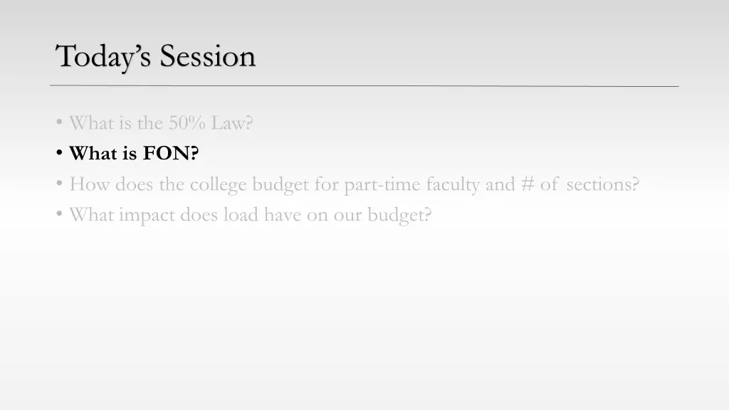 today s session 2