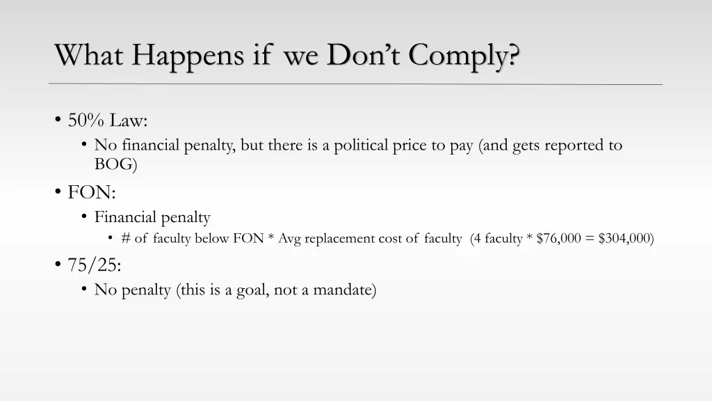 what happens if we don t comply