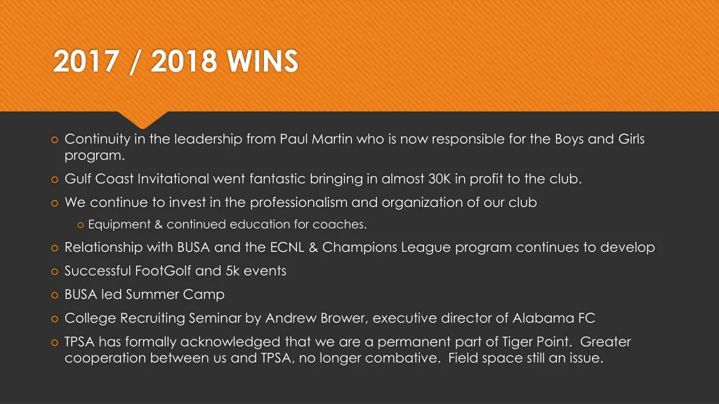 2017 2018 wins
