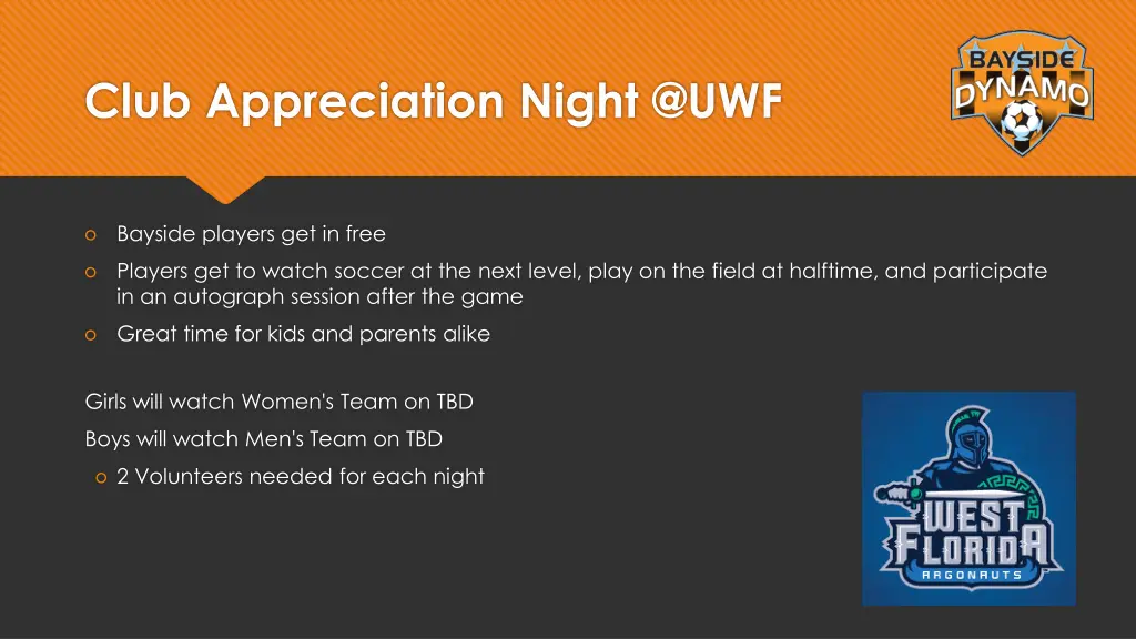 club appreciation night @uwf