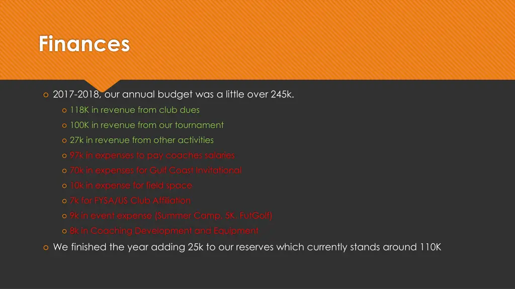 finances