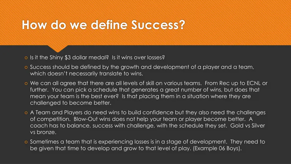 how do we define success