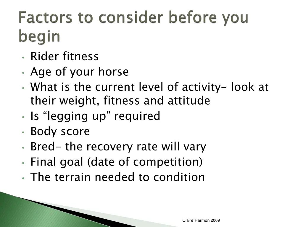 rider fitness age of your horse what