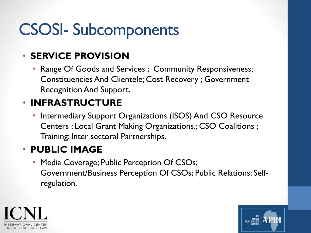 csosi subcomponents 1