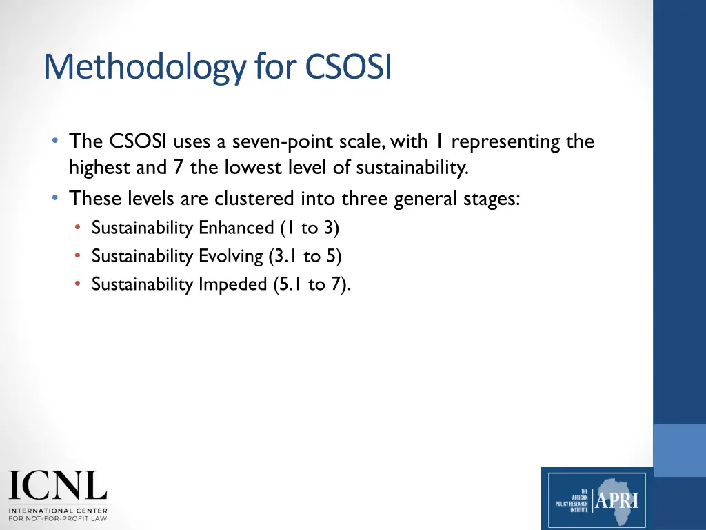 methodology for csosi 1