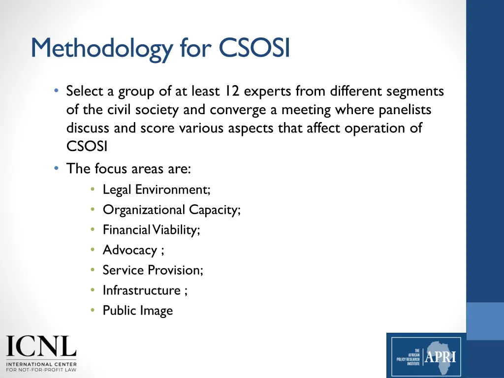 methodology for csosi