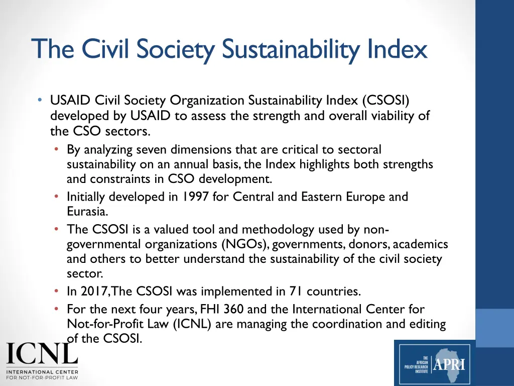 the civil society sustainability index