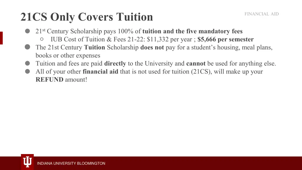 21cs only covers tuition
