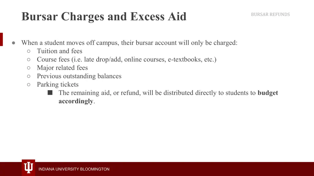 bursar charges and excess aid