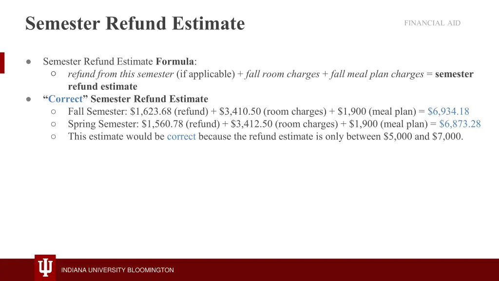 semester refund estimate 1