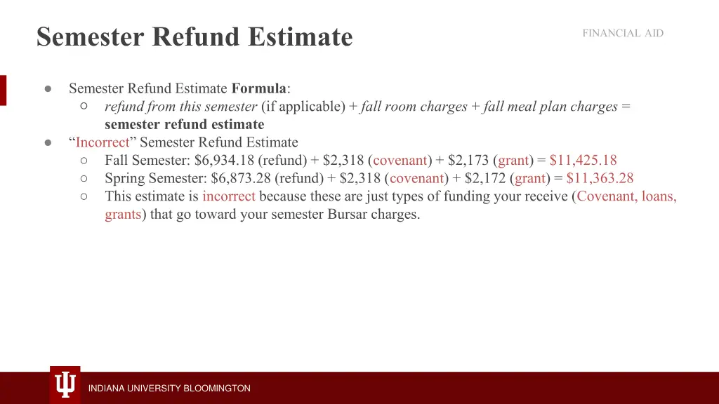 semester refund estimate 2