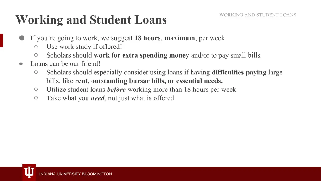 working and student loans