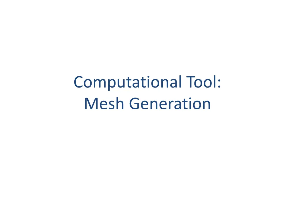 computational tool mesh generation