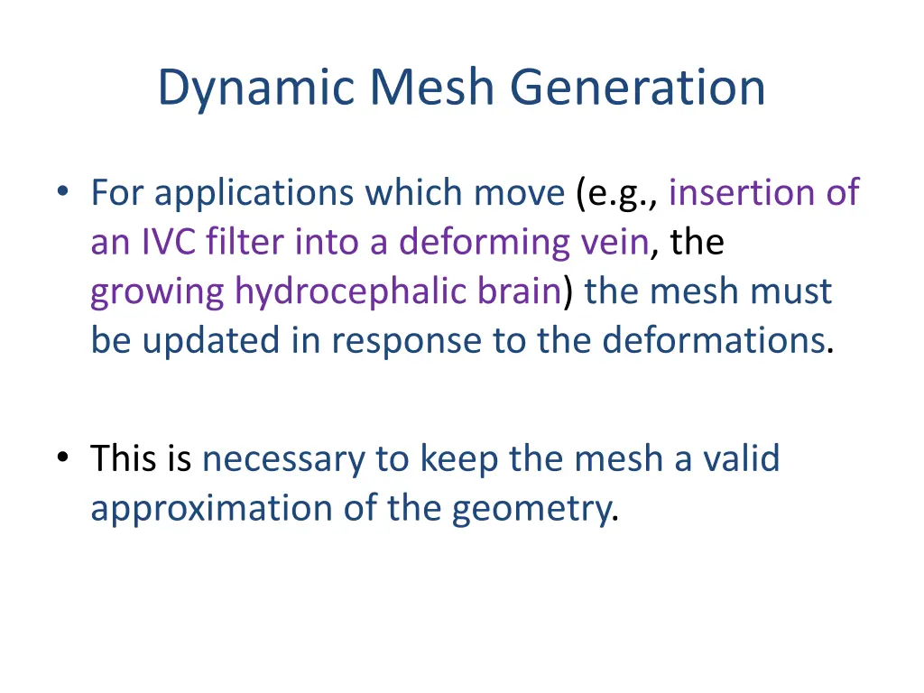 dynamic mesh generation