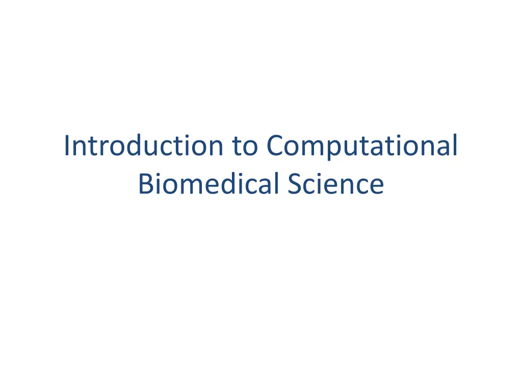 introduction to computational biomedical science