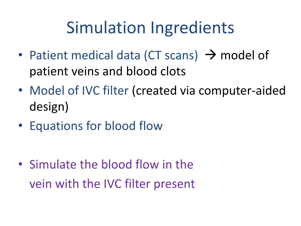 simulation ingredients