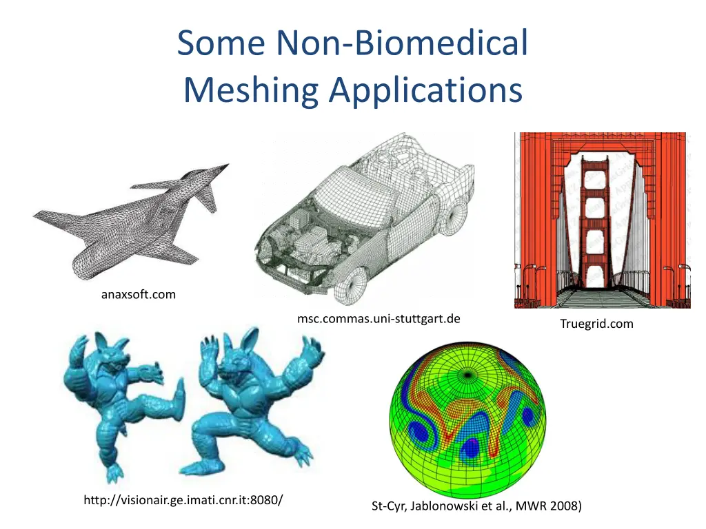 some non biomedical meshing applications