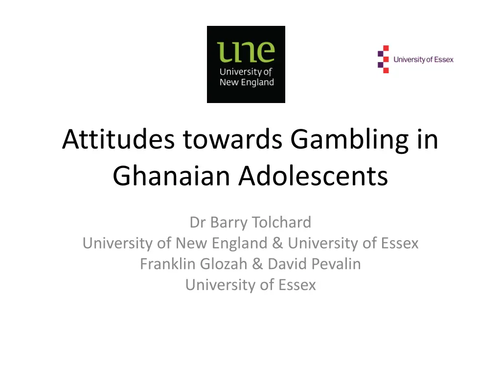 attitudes towards gambling in ghanaian adolescents