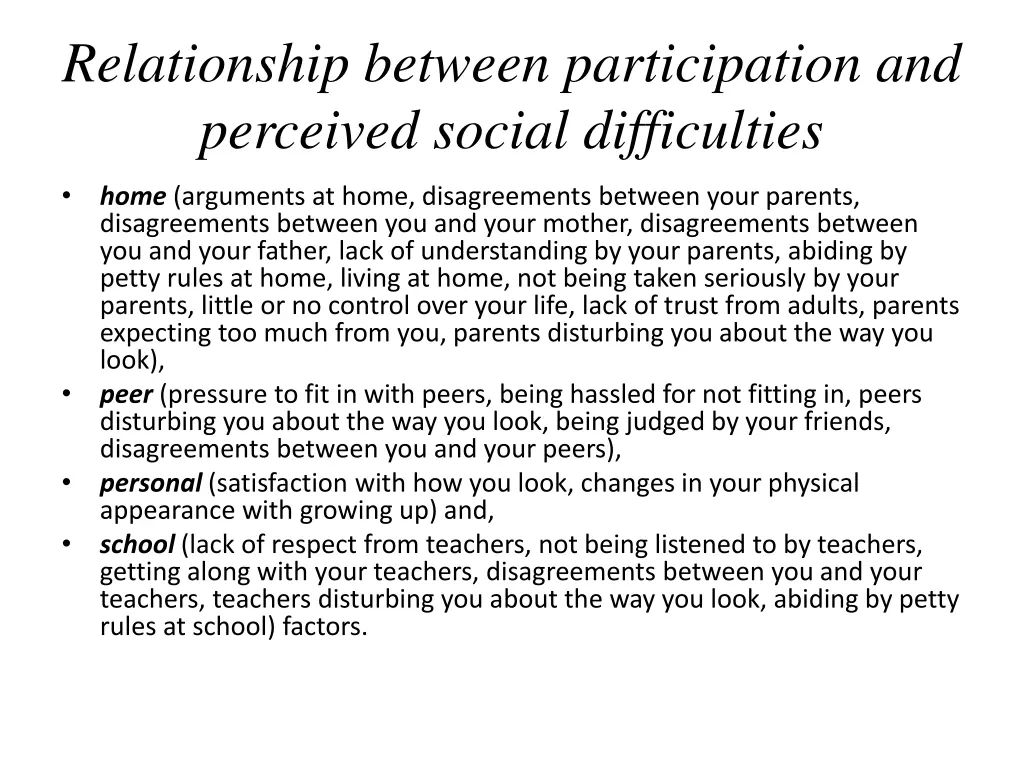 relationship between participation and perceived