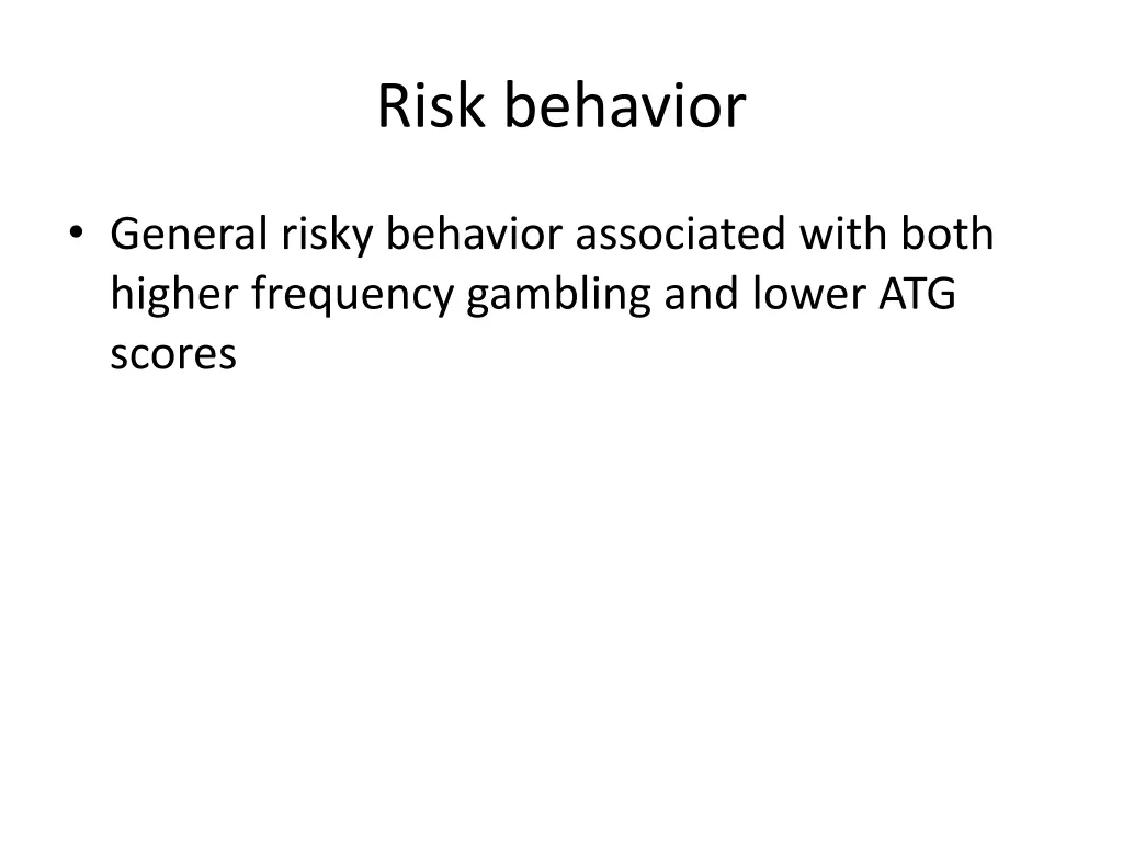 risk behavior