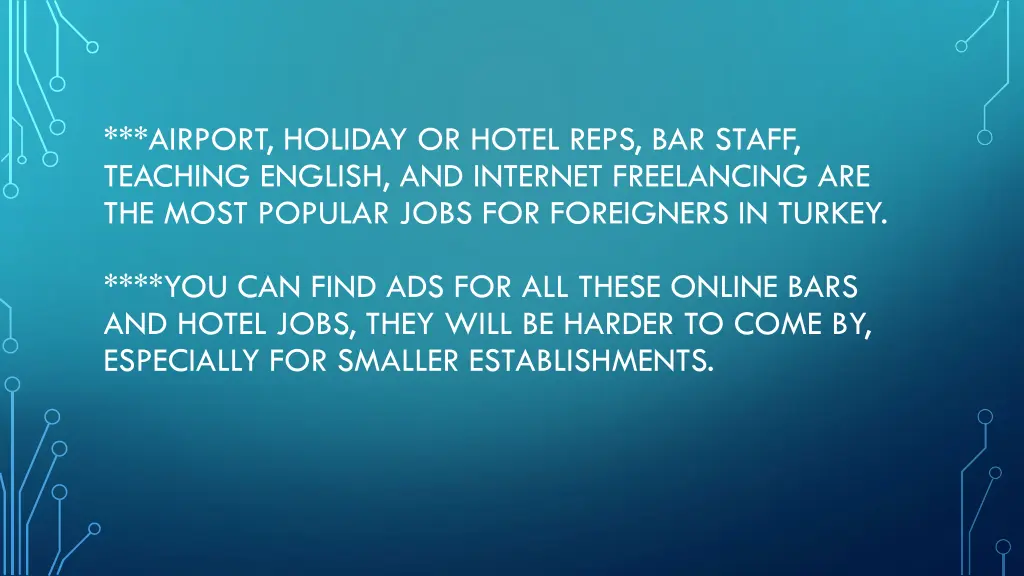 airport holiday or hotel reps bar staff teaching