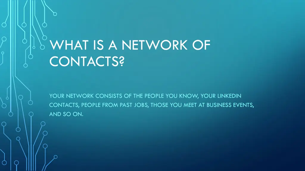what is a network of contacts