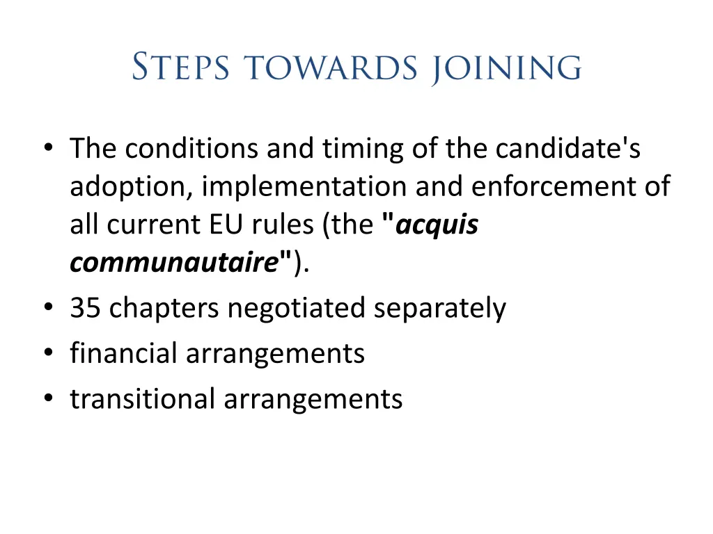 the conditions and timing of the candidate