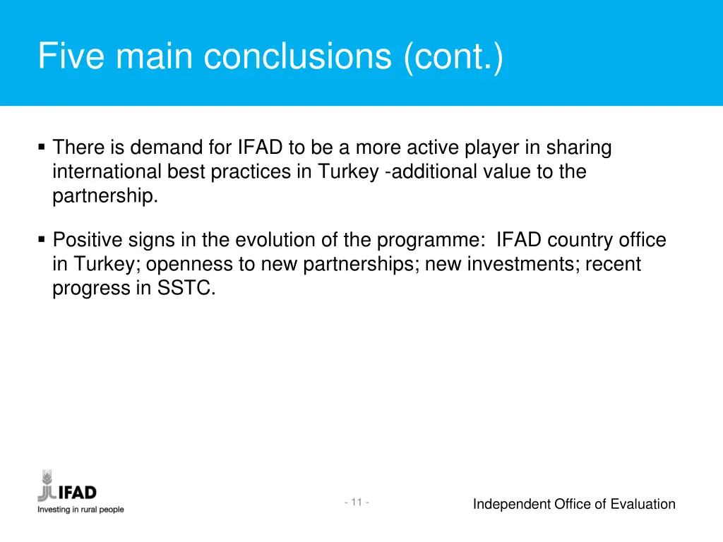 five main conclusions cont