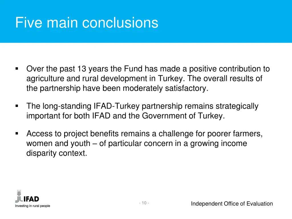 five main conclusions