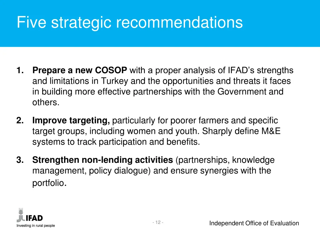 five strategic recommendations