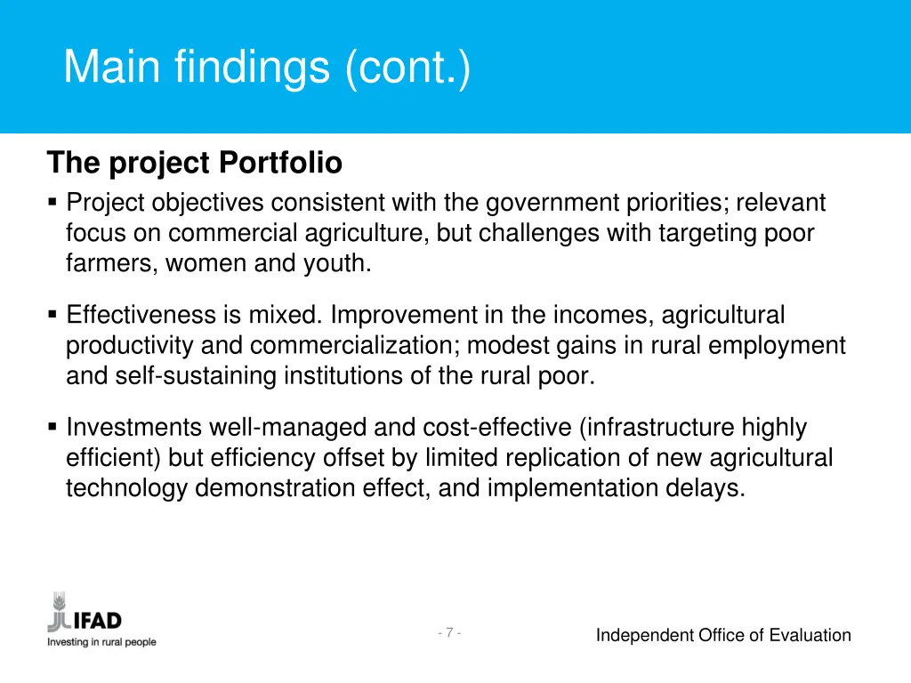 main findings cont 1